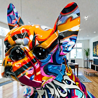 Bulldog Graffiti Statue - Unique Art Decor for Dog Lovers