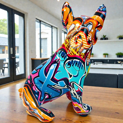 Bulldog Graffiti Statue - Unique Art Decor for Dog Lovers
