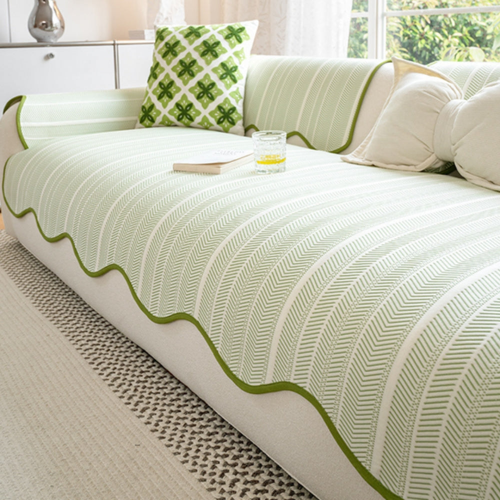 Aurivelle Herringbone Scallop Edge Bankhoes