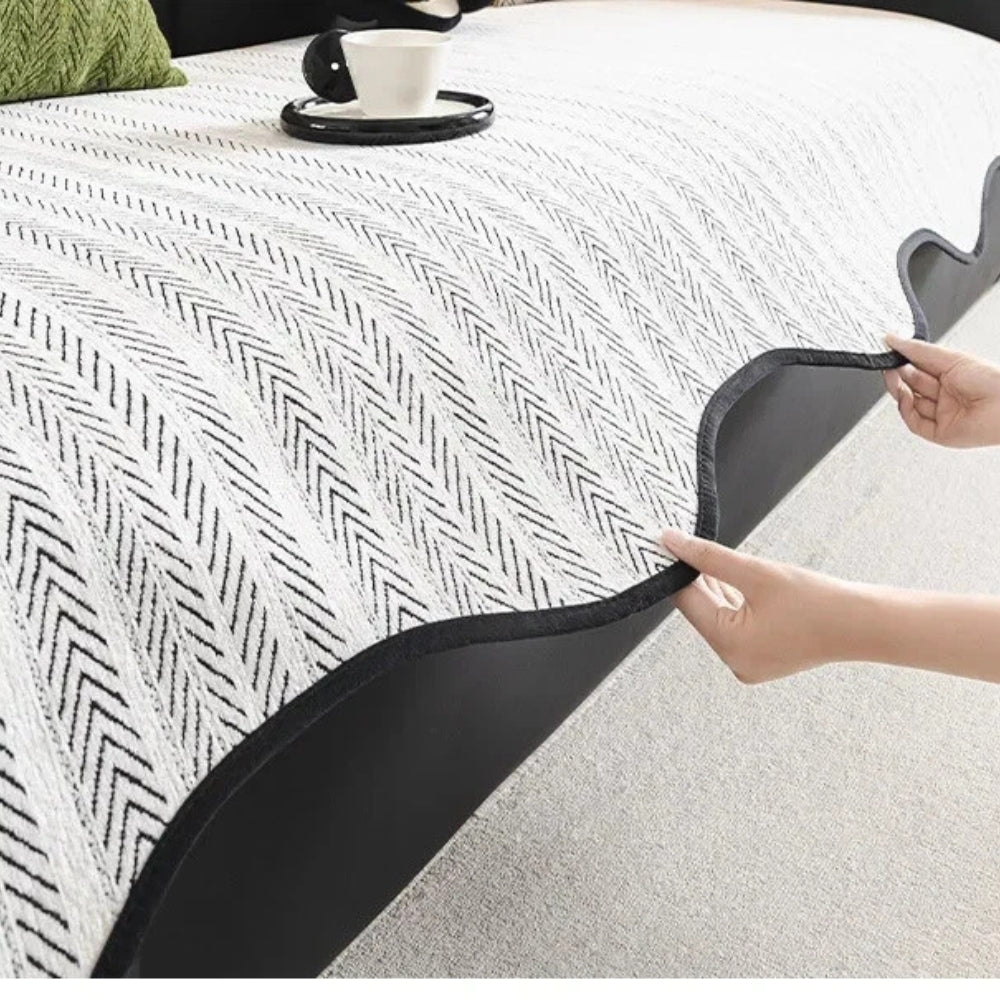 Aurivelle Herringbone Scallop Edge Bankhoes