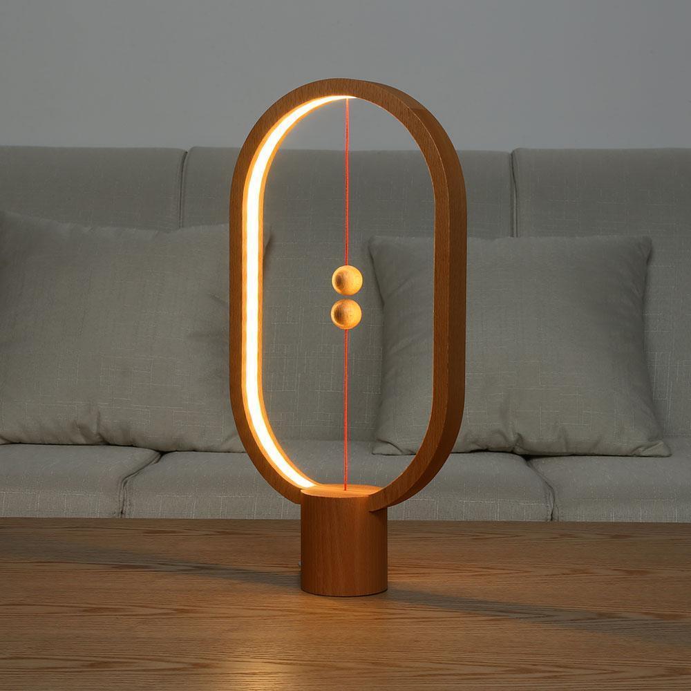 Lampe de table LED moderne en bois avec commande tactile et interrupteur magnétique