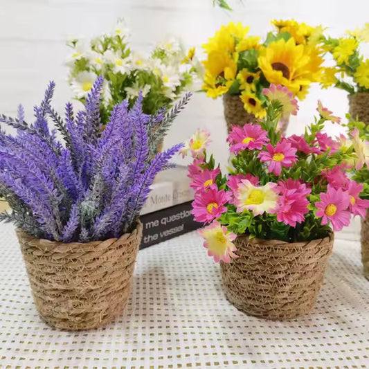 Mini plante artificielle en pot pour la décoration intérieure - Fausse plante grasse réaliste