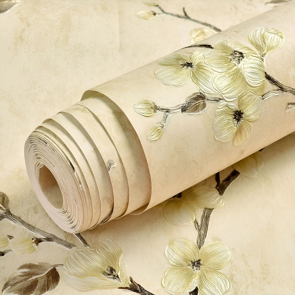 Papier peint floral amovible et repositionnable pour une décoration intérieure facile