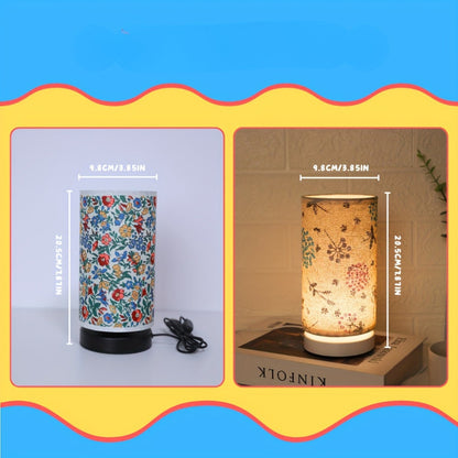 Lampe de table en tissu à motif floral - Design botanique pour la décoration intérieure