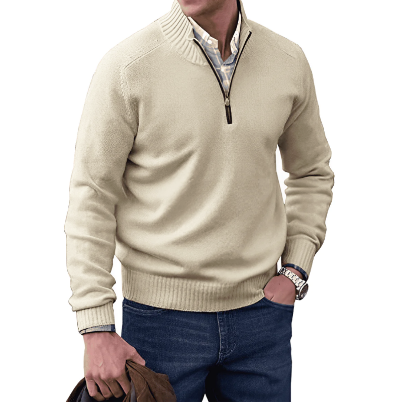 Herren Viertelzip-Pullover - Hiver - Pull - Strickpullover - Herren Halbzip-Pullover