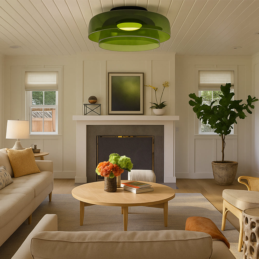 Stylish Green Glass Pendant Light | Modern Ceiling Lamp for Home