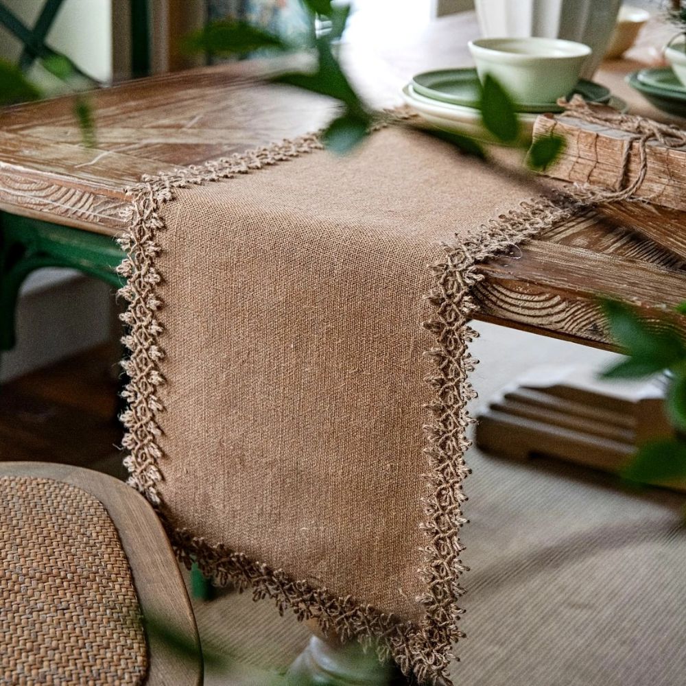 Jute Charm Boho Tischläufer