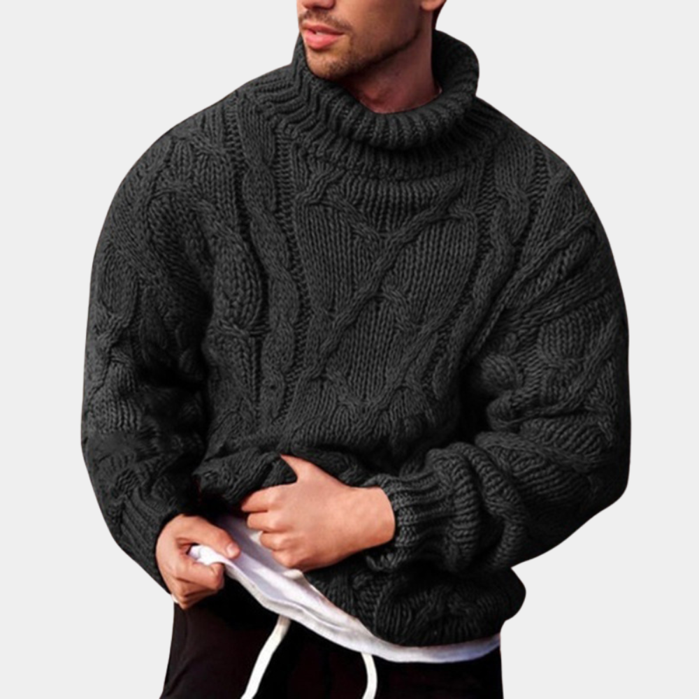 Pull Rollkragen pour hommes | Warmer Strick mit klassischem Alltagsstil
