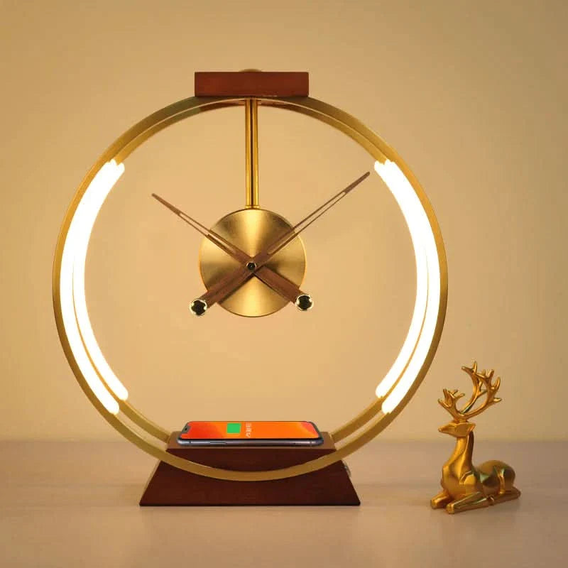 Wireless Charging Alarm Clock Lamp with LED Light for Smartphones