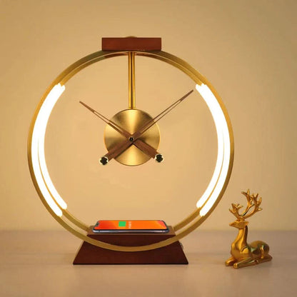 Wireless Charging Alarm Clock Lamp with LED Light for Smartphones