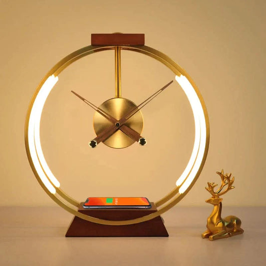 Wireless Charging Alarm Clock Lamp with LED Light for Smartphones