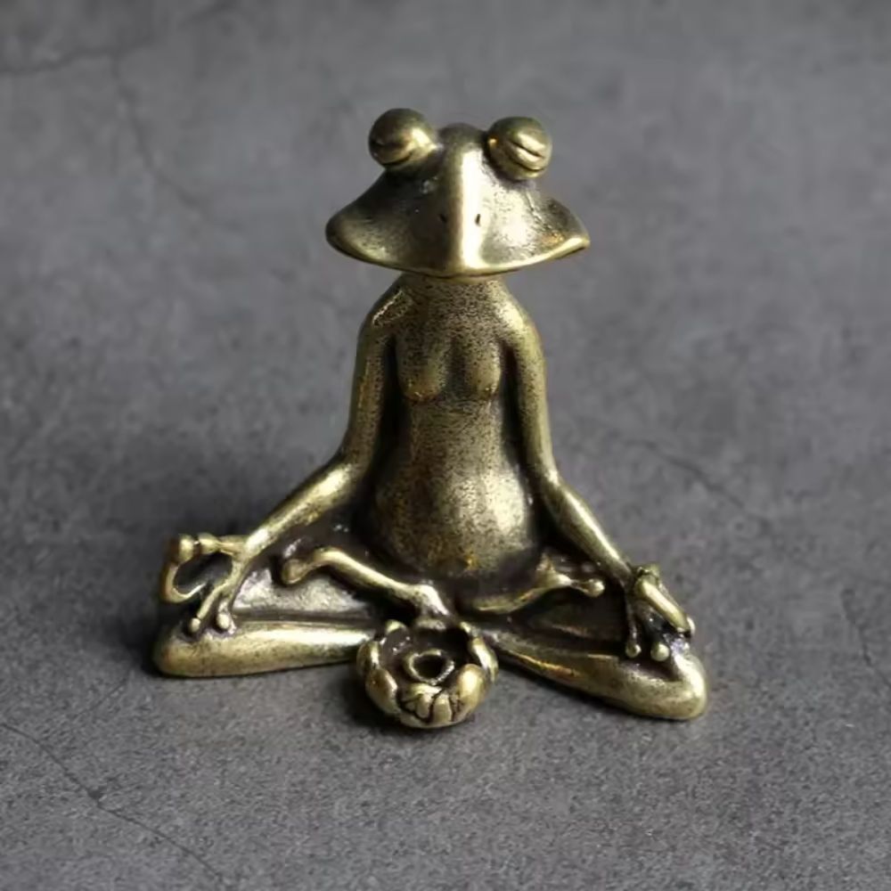 Figurine miniature de grenouille lotus pour la décoration intérieure et extérieure