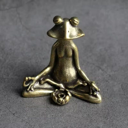 Figurine miniature de grenouille lotus pour la décoration intérieure et extérieure