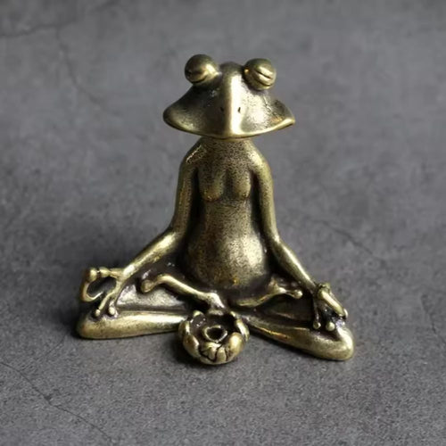 Figurine miniature de grenouille lotus pour la décoration intérieure et extérieure