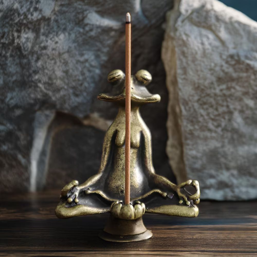 Figurine miniature de grenouille lotus pour la décoration intérieure et extérieure