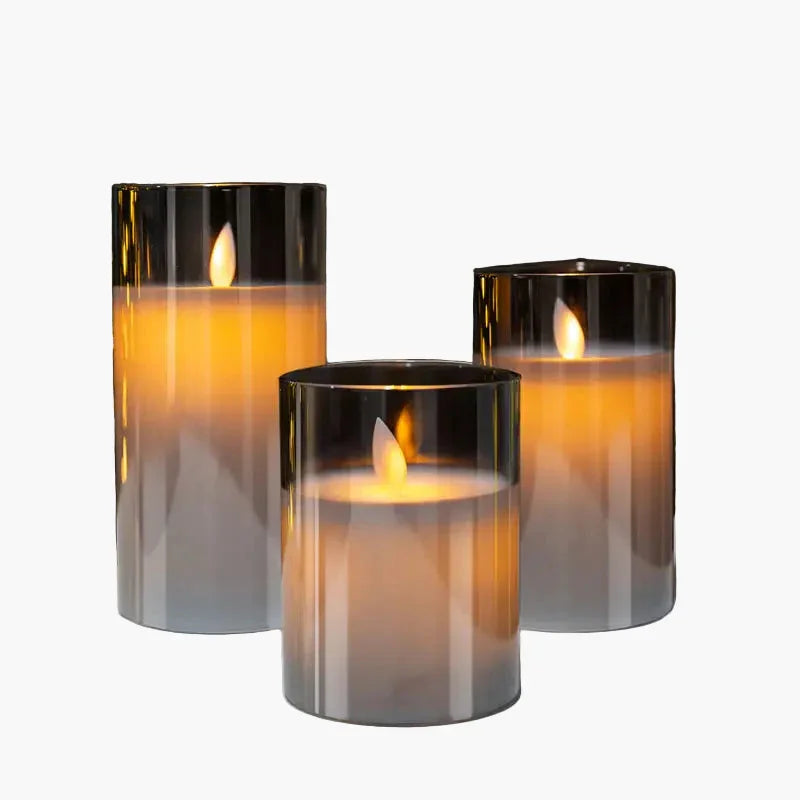 Kerzenlicht-Set - Glasgehäuse - LED-Flammeneffekt