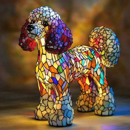 Lampe de lit élégante Tiffany Glazen pour Honden - Kleurrijke Huisdier Nightlamp