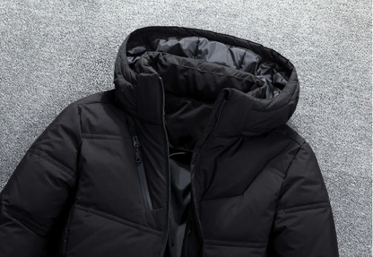 Pufferjacke - Herren warme, gefütterte Daunenjacke mit Kapuze für den Winter