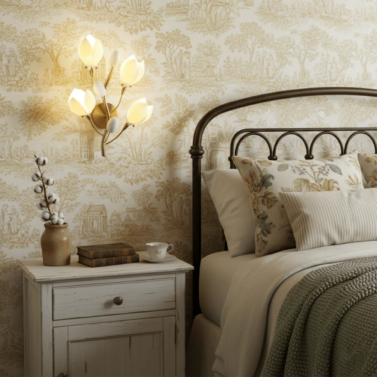 Applique murale en fleurs de céramique