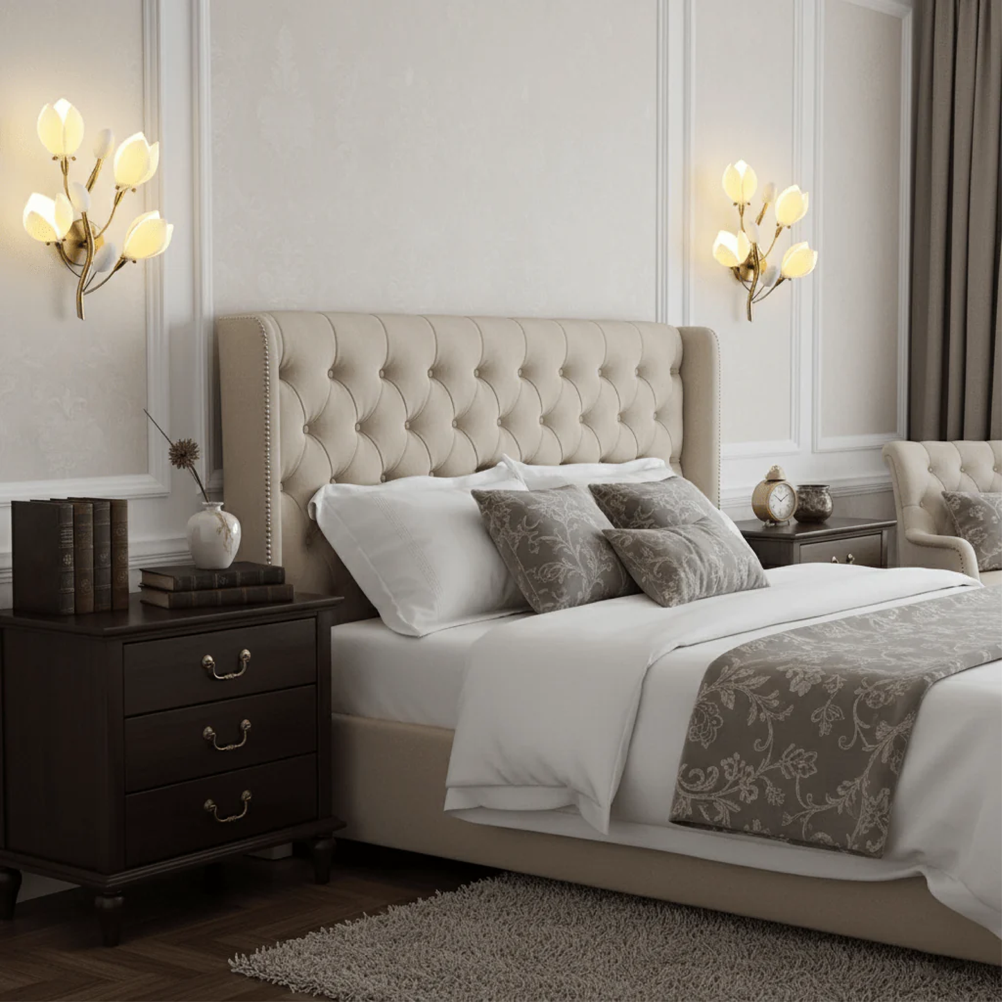 Applique murale en fleurs de céramique