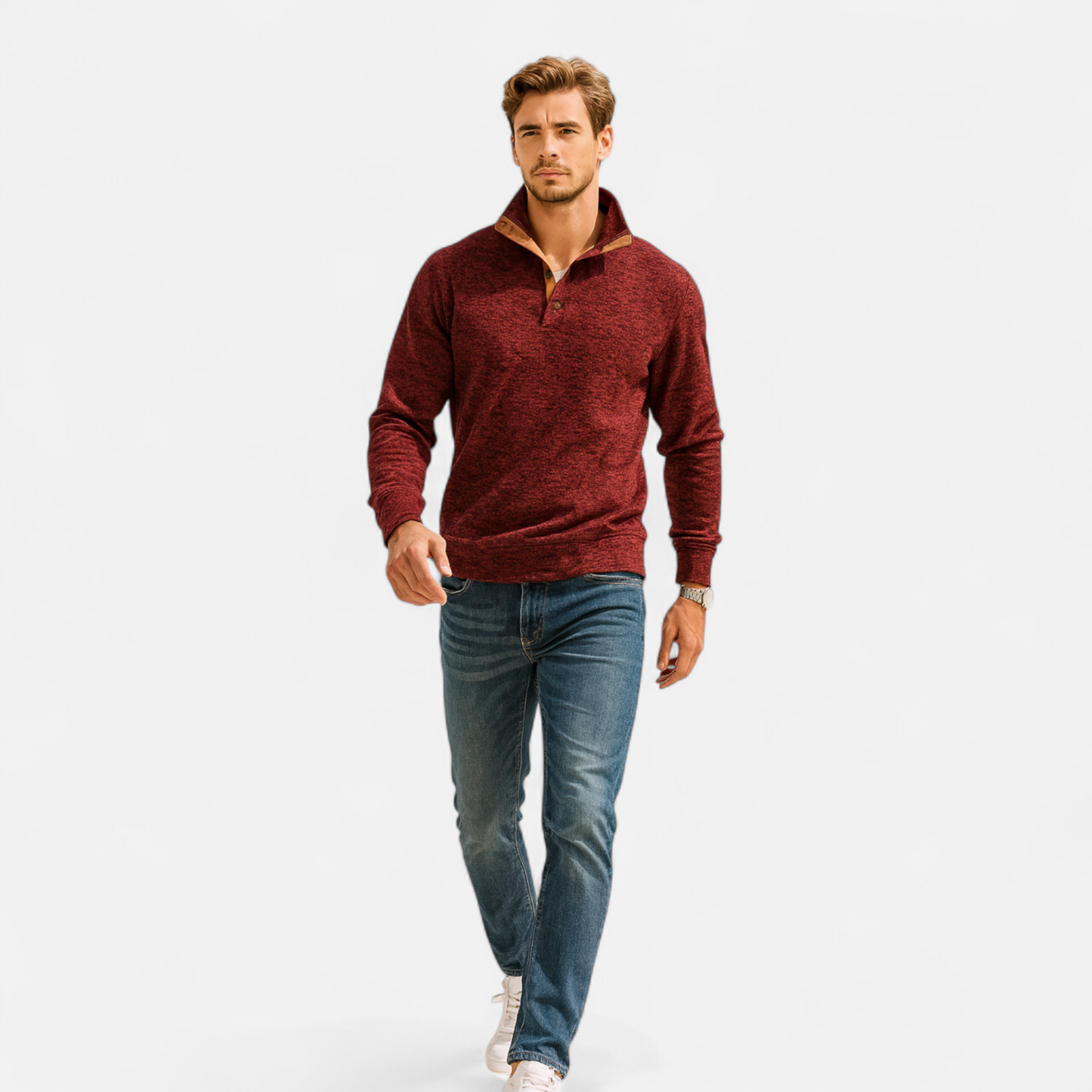 Herren Strickpullover mit Stehkragen | Chauffage raffiné pour les herbes et l'hiver
