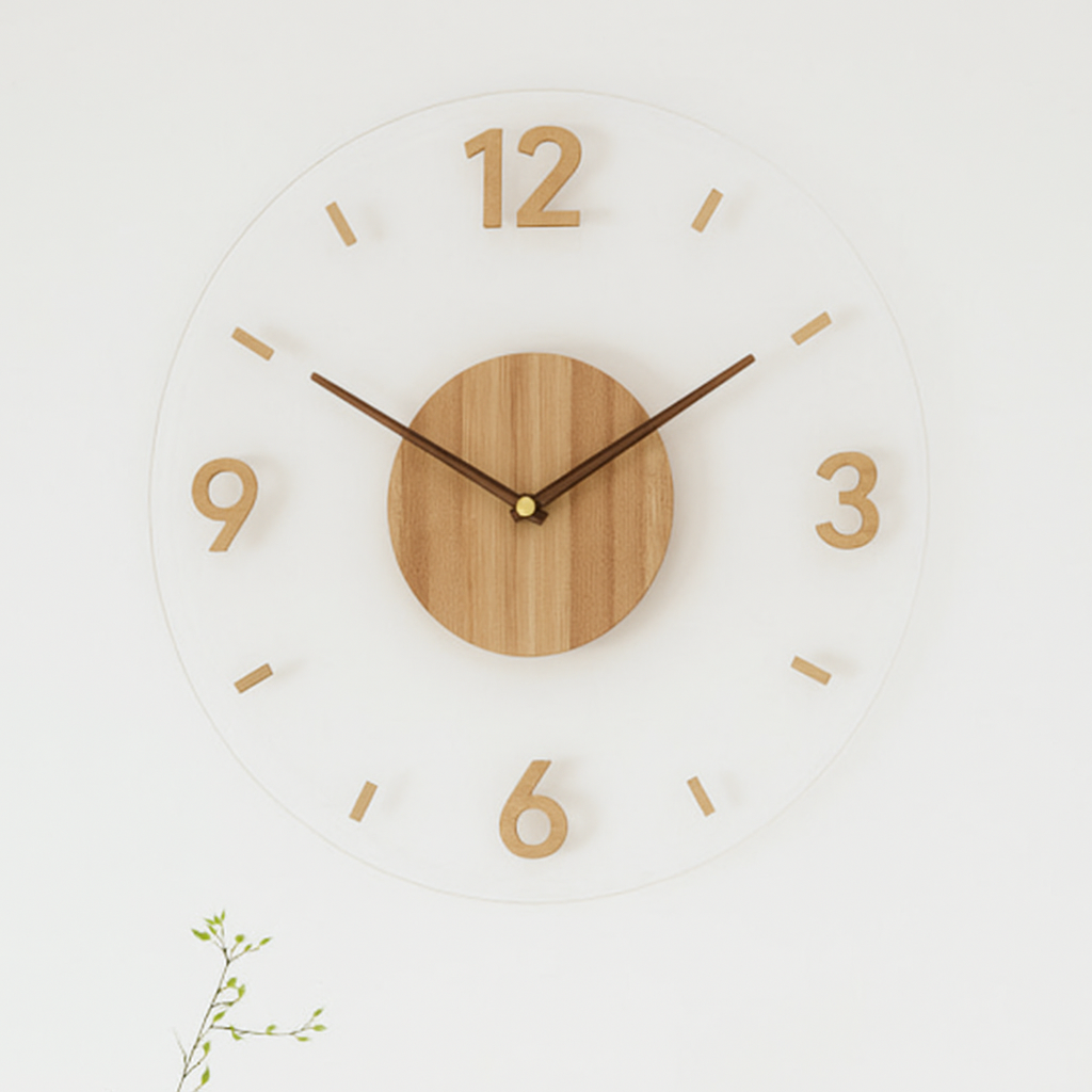 Horloge murale minimaliste en bois écologique de style nordique