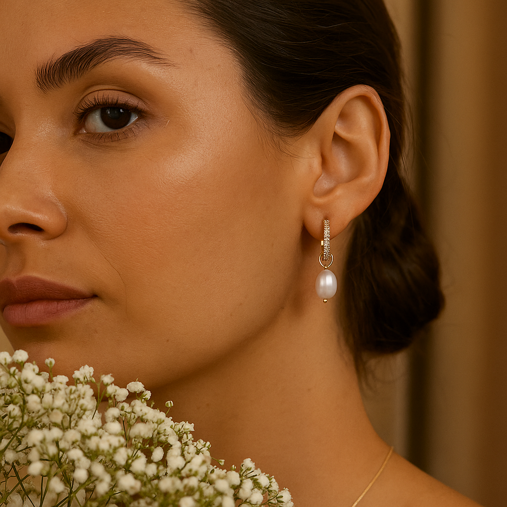 Diamond-Style Gold Drop Hoop Earrings — crafted for everyday quality.