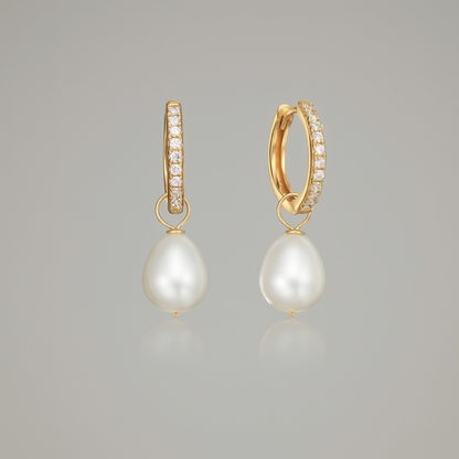 Boucles d'oreilles créoles pendantes en or style diamant — conçues pour une qualité au quotidien.