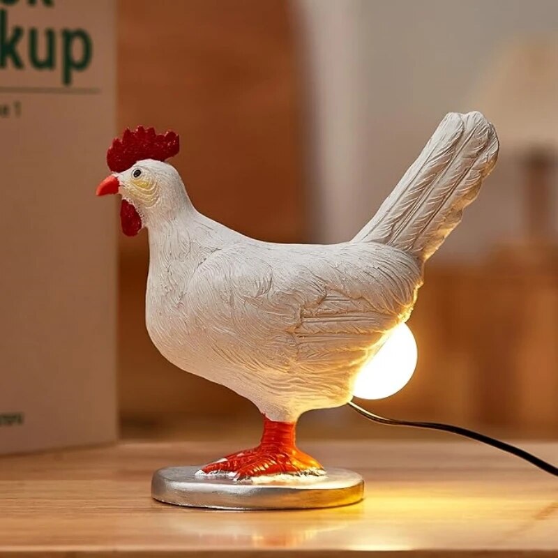 Lampe de table LED en forme de poulet, un accessoire original pour la décoration du salon