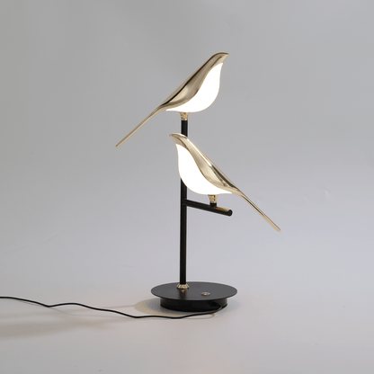 Lampe de table LED élégante en forme d'oiseau doré pour la décoration et l'éclairage de la maison
