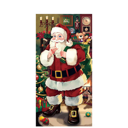 Christmas Door Decoration Panel – Festive Santa & Snowman Banner 90x180cm
