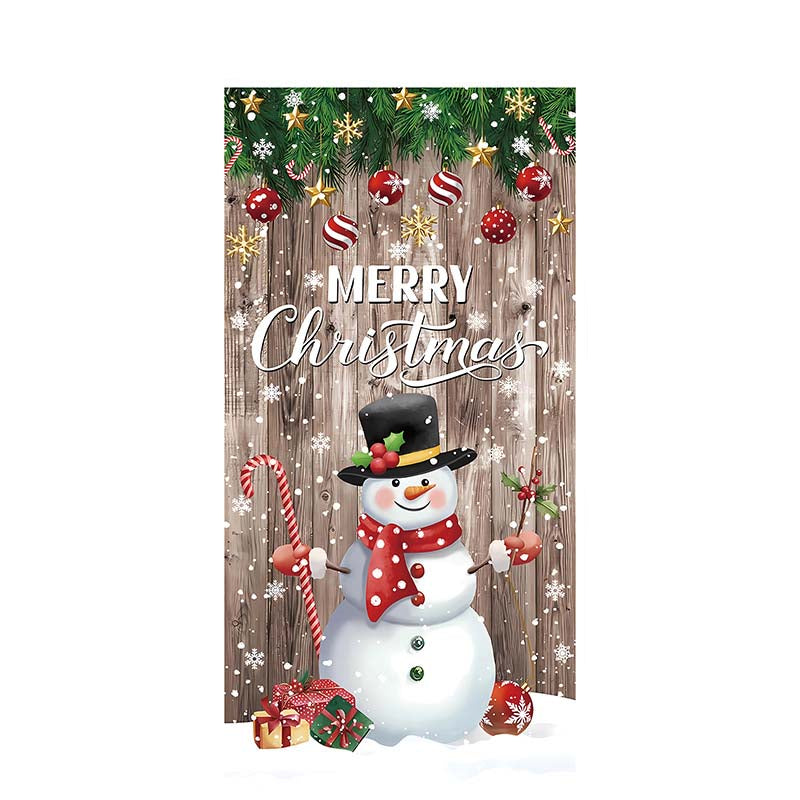 Christmas Door Decoration Panel – Festive Santa & Snowman Banner 90x180cm