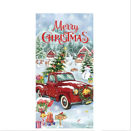 Christmas Door Decoration Panel – Festive Santa & Snowman Banner 90x180cm