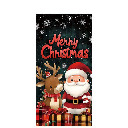 Christmas Door Decoration Panel – Festive Santa & Snowman Banner 90x180cm