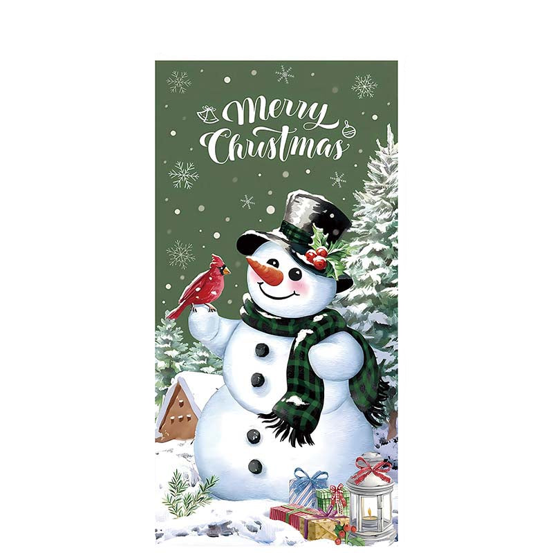 Christmas Door Decoration Panel – Festive Santa & Snowman Banner 90x180cm