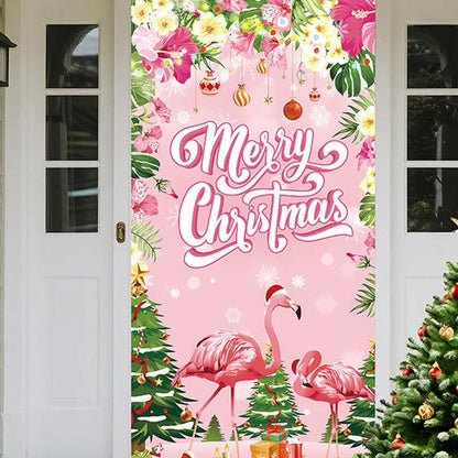 Christmas Door Decoration Panel – Festive Santa & Snowman Banner 90x180cm