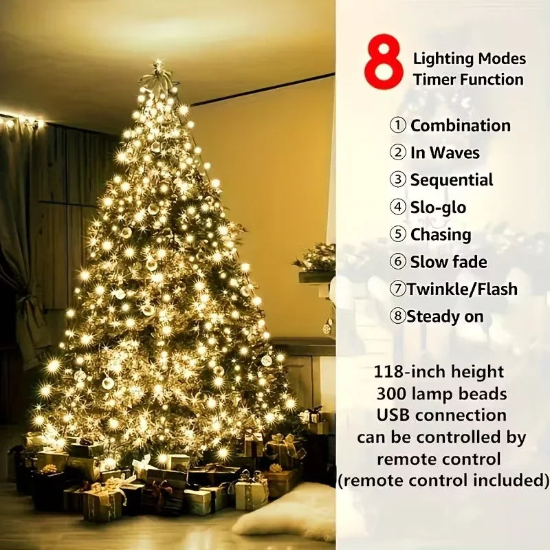 Weihnachtsbaumlichter - USB-betrieben - Fernbedienung