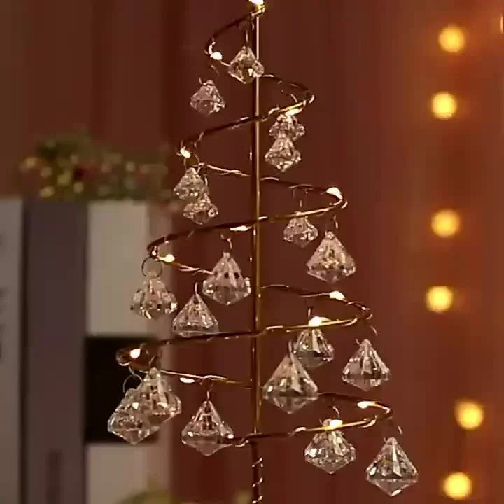 Weihnachtsbaum Nachtlicht - Kristall Design - Batteriebetrieben