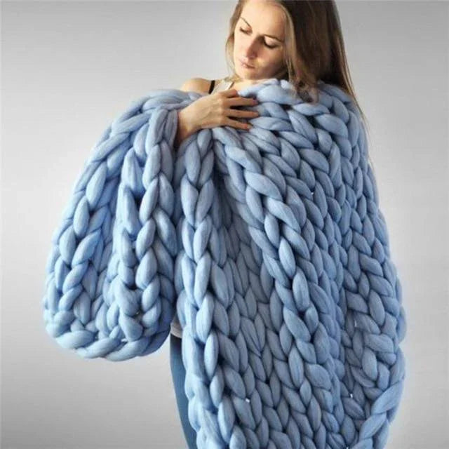 Chunky Strickdecke - Weiches Material - Dekoratives Design