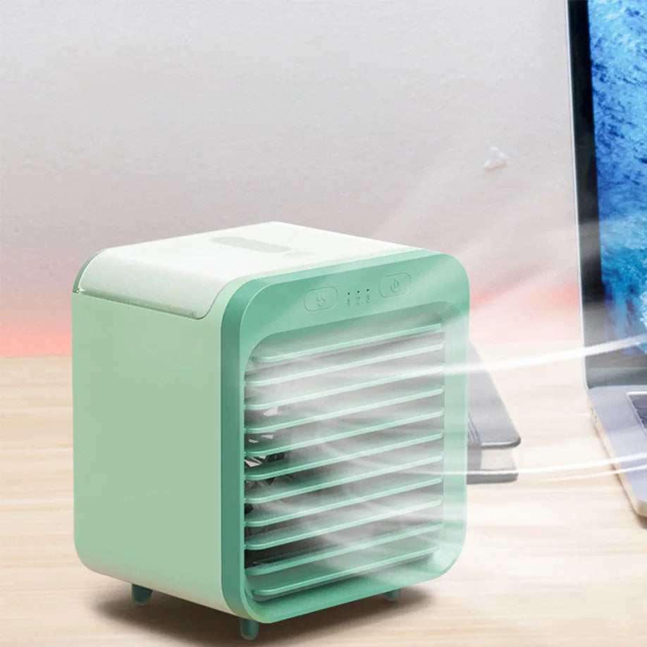 Mini climatiseur portable | Ventilateur USB 3 vitesses avec humidificateur