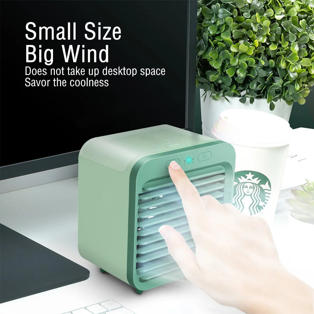 Mini climatiseur portable | Ventilateur USB 3 vitesses avec humidificateur