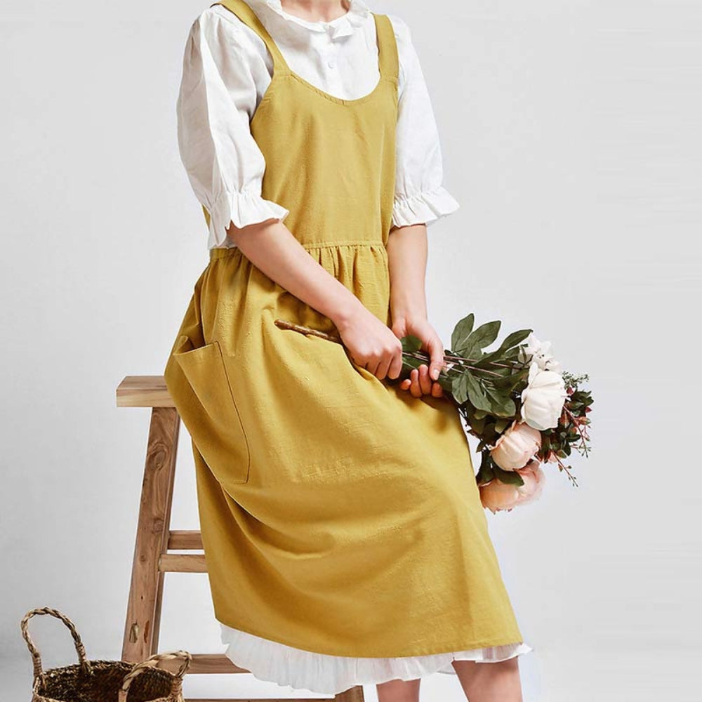 Kreuzrücken-Schürze mit Taschen 