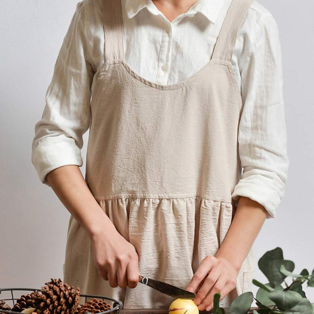 Kreuzrücken-Schürze mit Taschen 