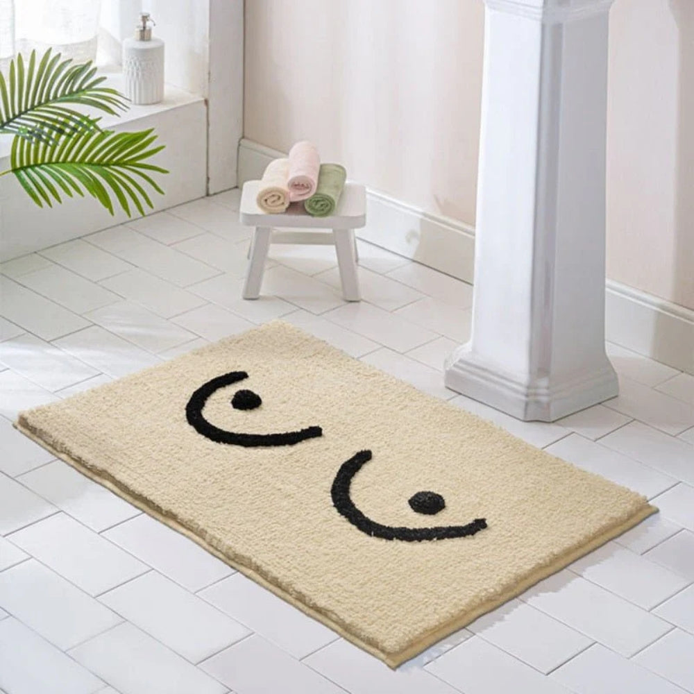 Tapis de bain doux et moelleux pour la décoration de la salle de bain - Tapis antidérapant en peluche