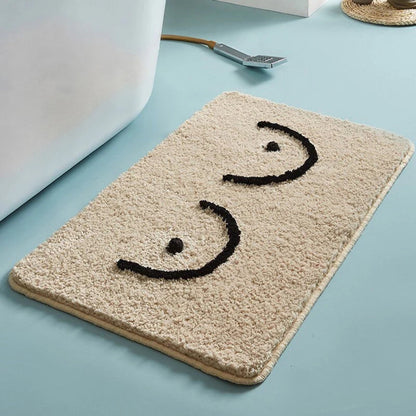 Tapis de bain doux et moelleux pour la décoration de la salle de bain - Tapis antidérapant en peluche
