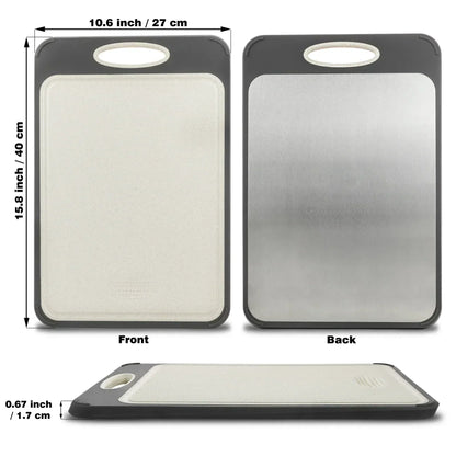 Schneidebrett - Edelstahl - Rutschfester Griff