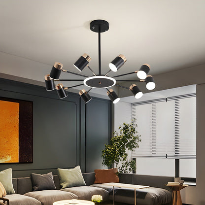Plafonnier moderne noir et or avec lampes LED pour décoration de maison de style
