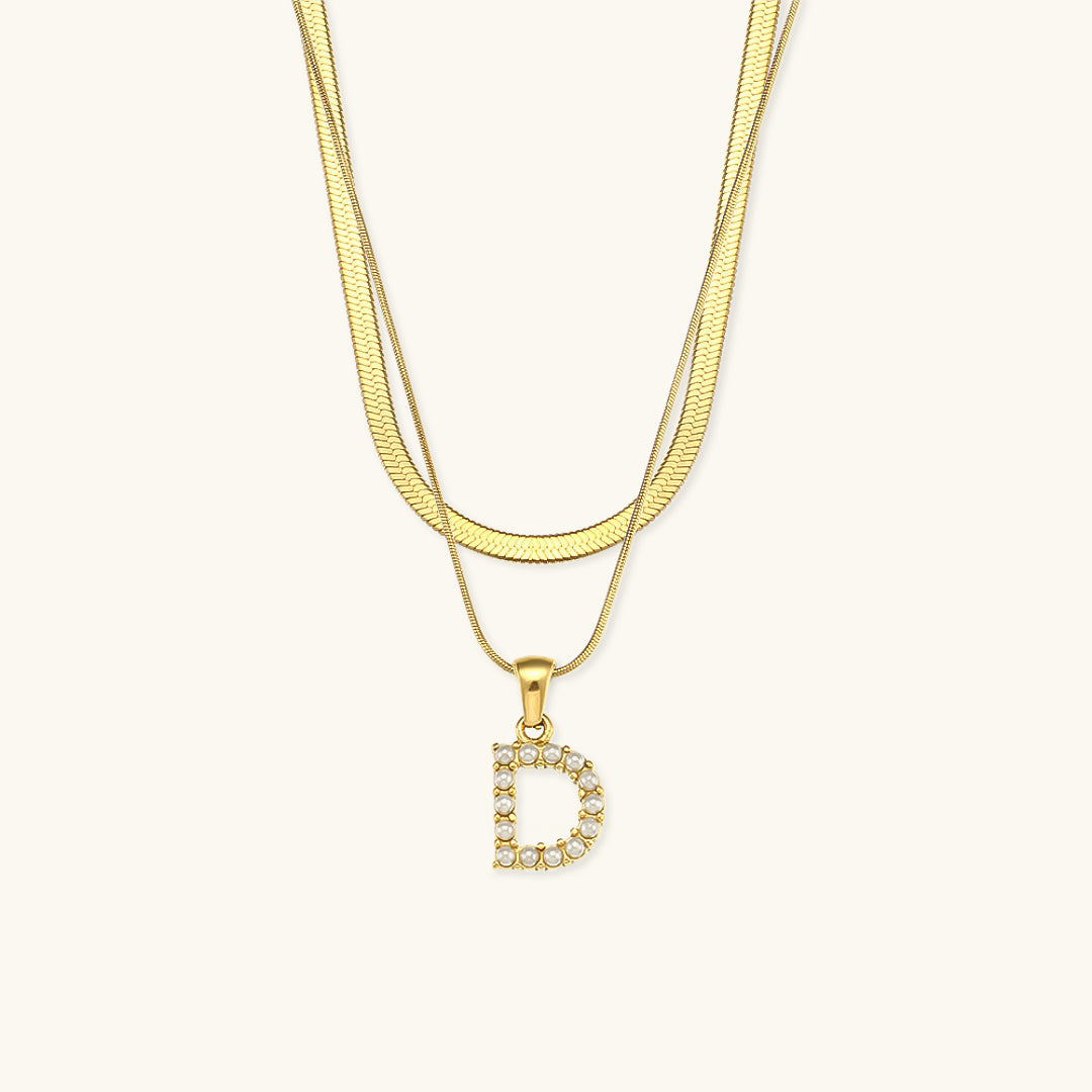 Marissa - Layered Gold Initial Letter Necklace — bringing modern charm to your space.