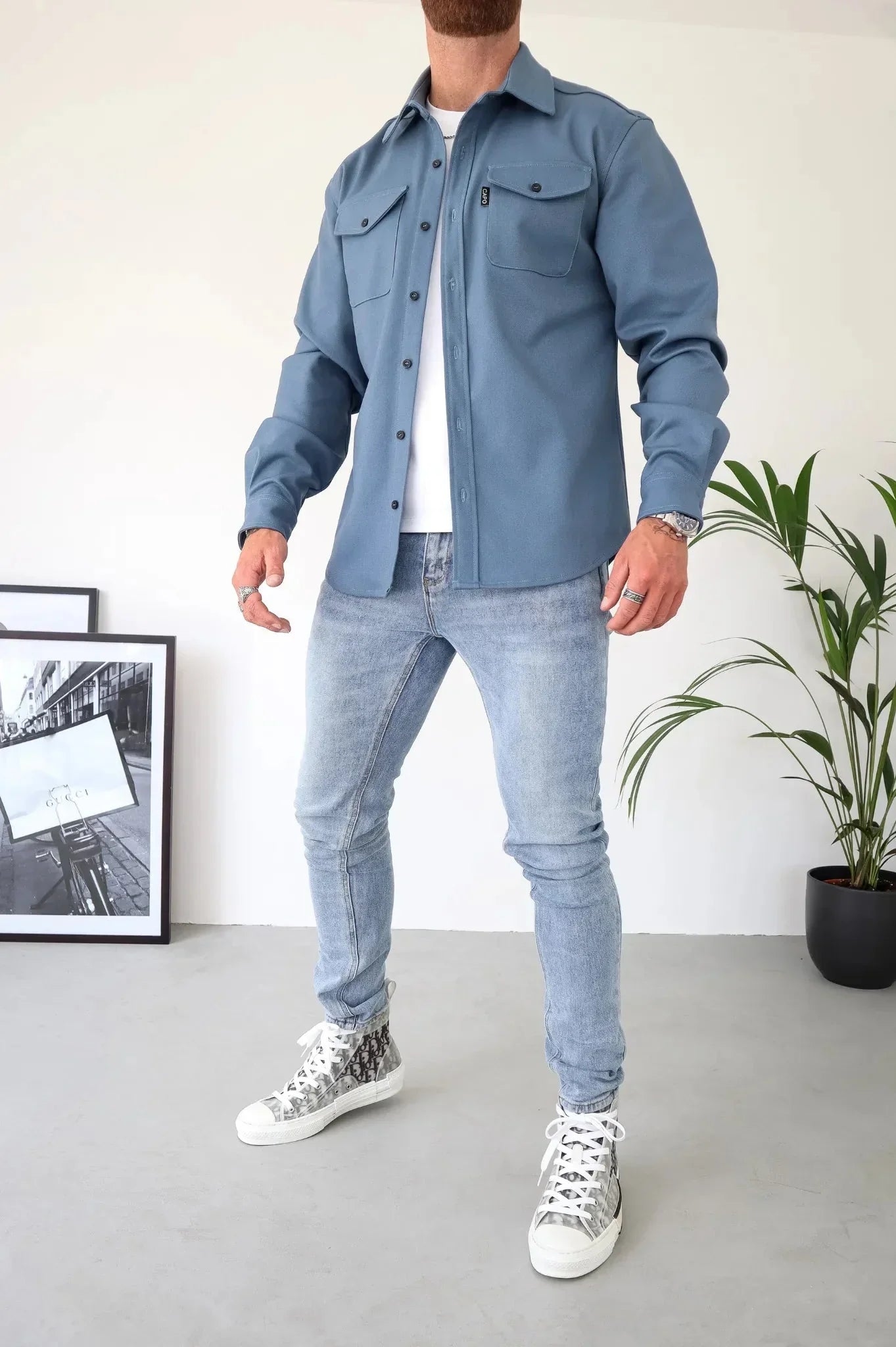 Veste surchemise Homme | Casual Laag avec Strakke et Moderne Pasvorm