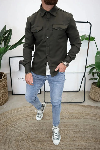Veste surchemise Homme | Casual Laag avec Strakke et Moderne Pasvorm